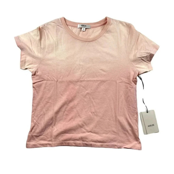 AGOLDE	NWT Linda Boxy Crewneck T-Shirt Short Sleeve Dip Dye Size XS - Picture 2 of 12